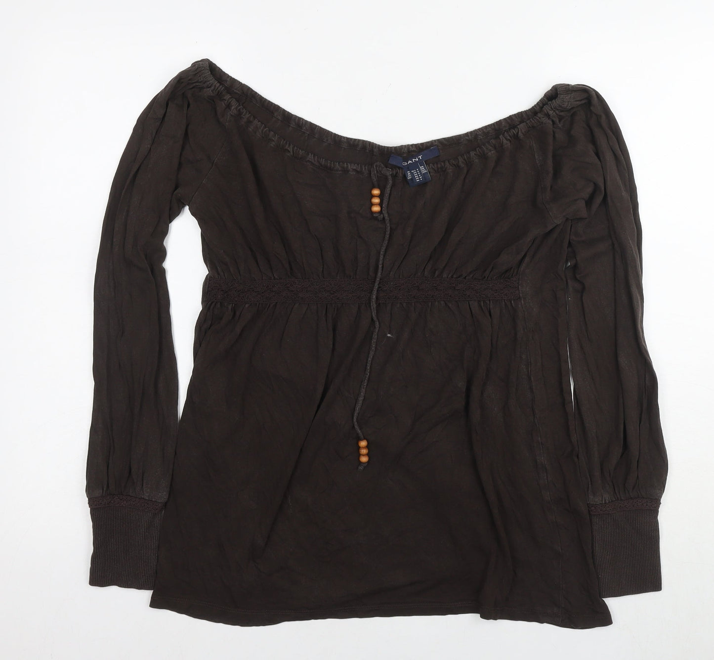 Womens UK Size S GANT Brown Basic Blouse