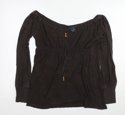 Womens UK Size S GANT Brown Basic Blouse