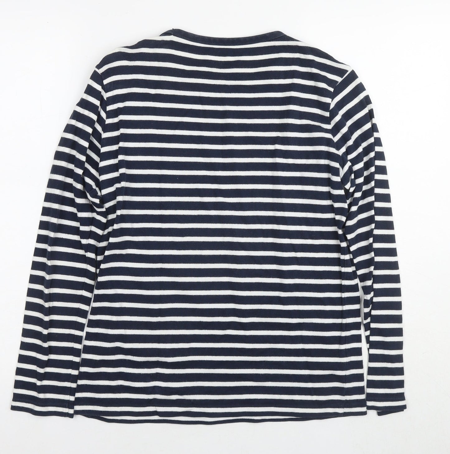 Uniqlo Girls Blue Round Neck Striped Cotton Tunic Jumper Size 13 Years Pullover