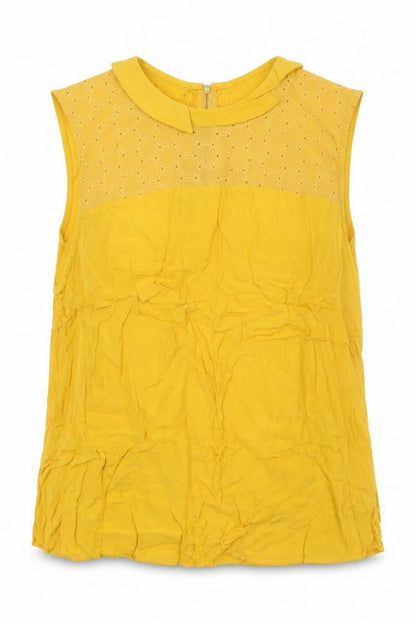 Womens UK Size 14 Oasis Yellow Basic Tank