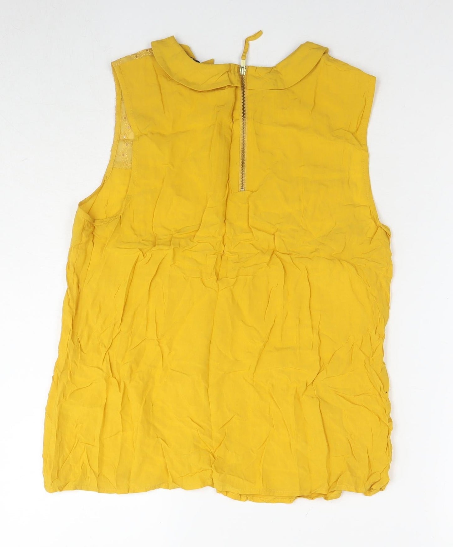 Womens UK Size 14 Oasis Yellow Basic Tank