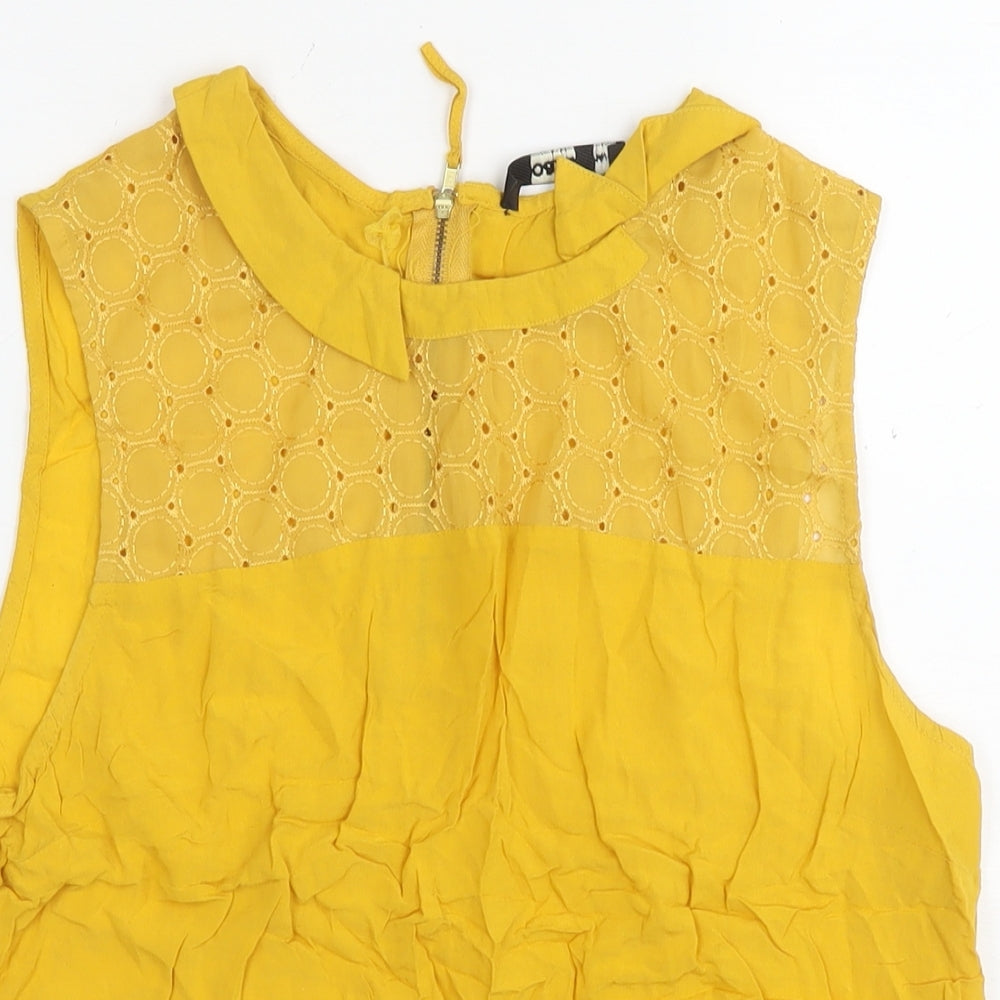 Womens UK Size 14 Oasis Yellow Basic Tank