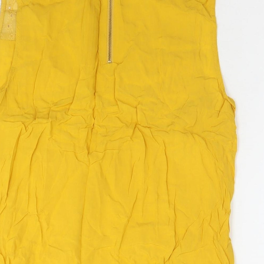 Womens UK Size 14 Oasis Yellow Basic Tank