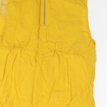 Womens UK Size 14 Oasis Yellow Basic Tank