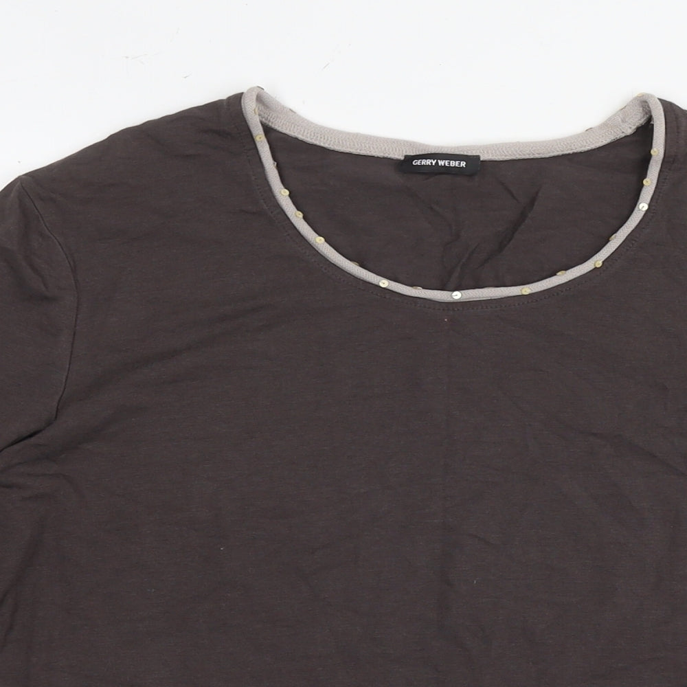 Womens UK Size L Gerry Weber Brown Basic Blouse