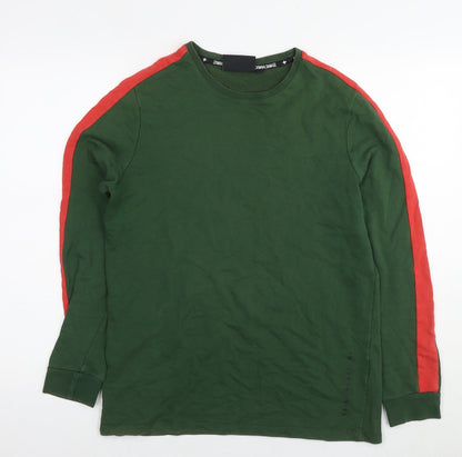 Mens UK Size S Criminal Damage Green Pullover Sweatshirt