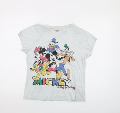 Womens UK Size 6 Disney Blue Basic T-Shirt