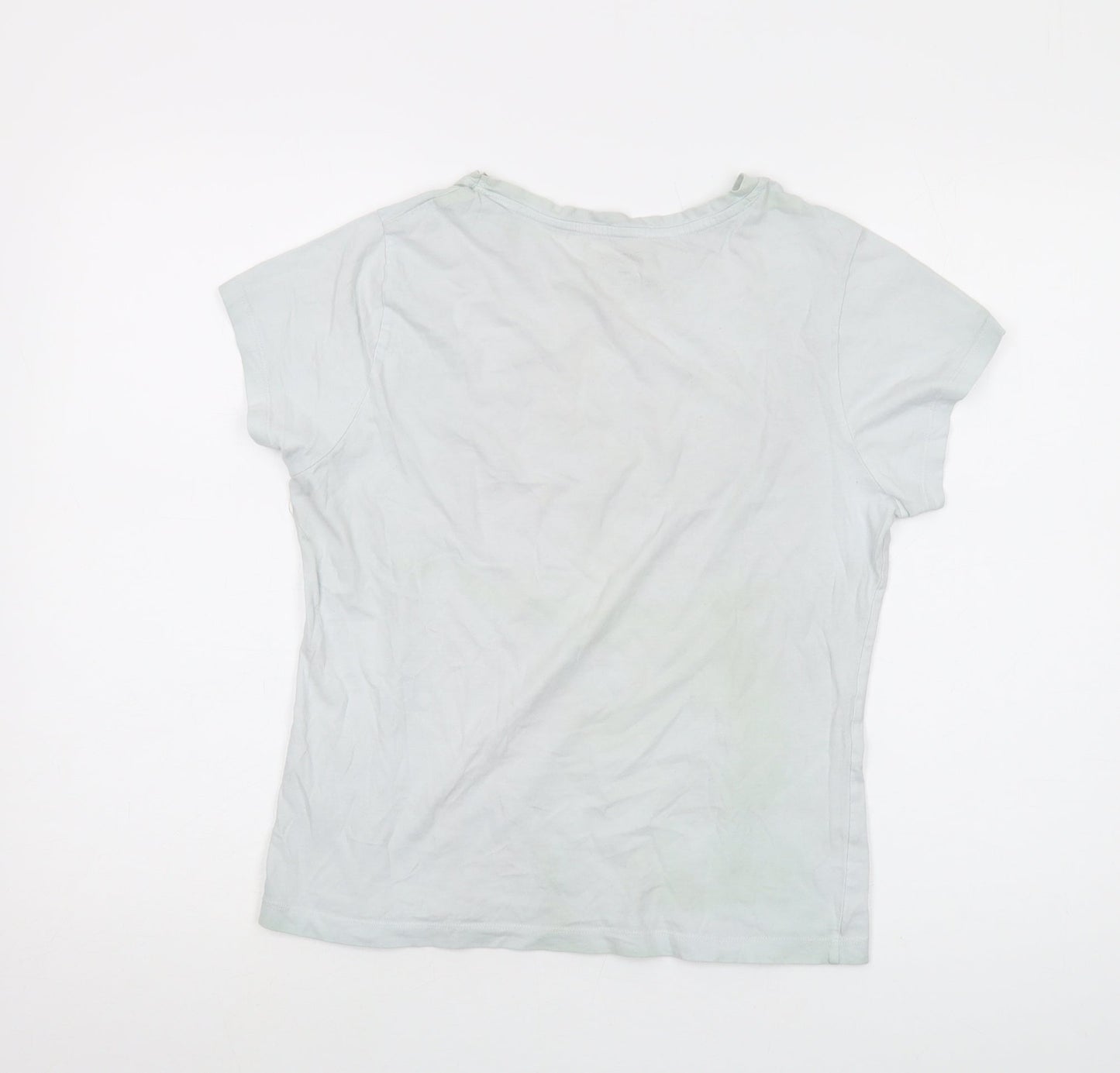 Womens UK Size 6 Disney Blue Basic T-Shirt