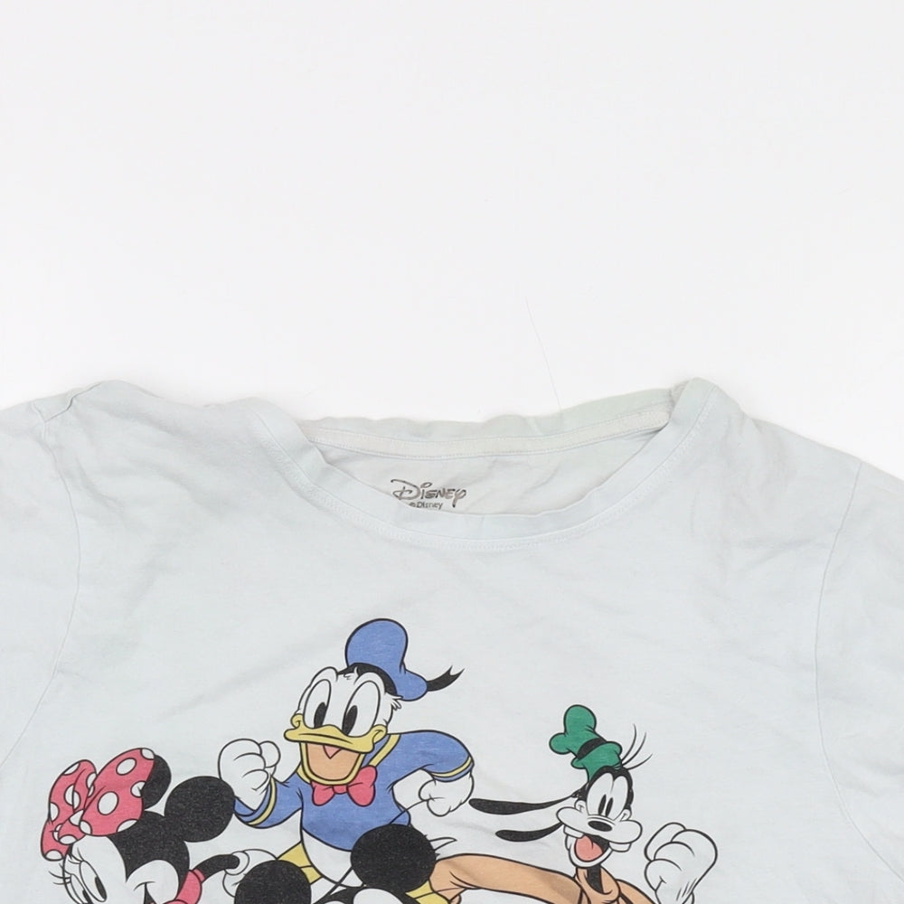 Womens UK Size 6 Disney Blue Basic T-Shirt