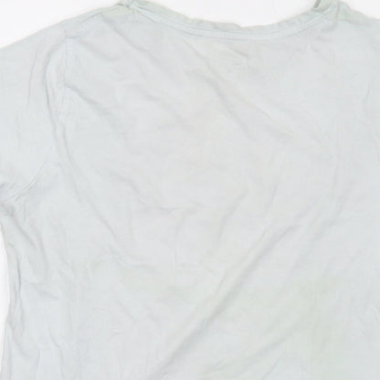 Womens UK Size 6 Disney Blue Basic T-Shirt