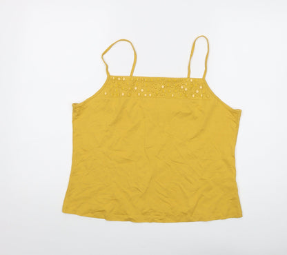 Womens UK Size 18 Principles Yellow Basic Tank