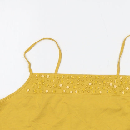 Womens UK Size 18 Principles Yellow Basic Tank