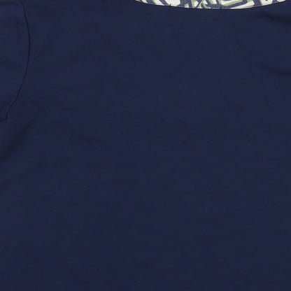 Poppyr Womens Blue Polyester Basic T-Shirt Size 10 V-Neck