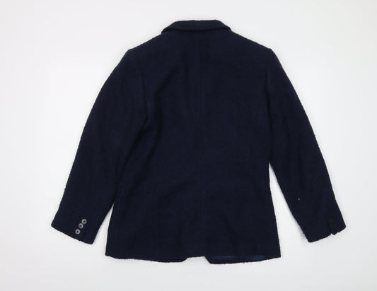 Liz Claiborne Womens Blue Jacket Size 6 Button