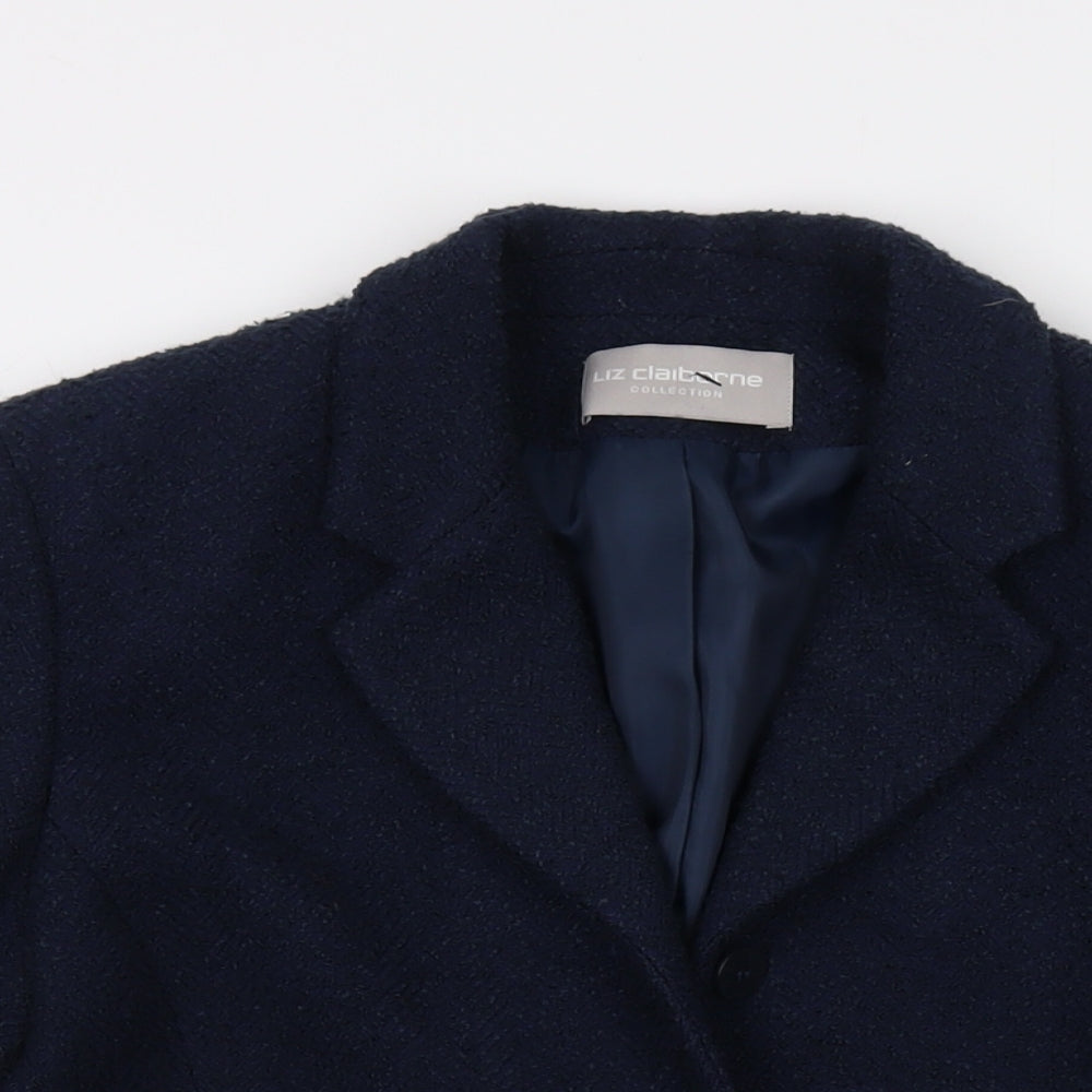 Liz Claiborne Womens Blue Jacket Size 6 Button