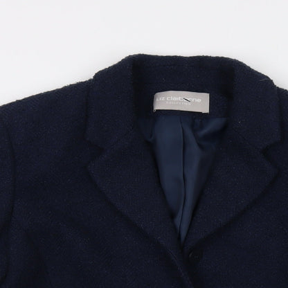 Liz Claiborne Womens Blue Jacket Size 6 Button