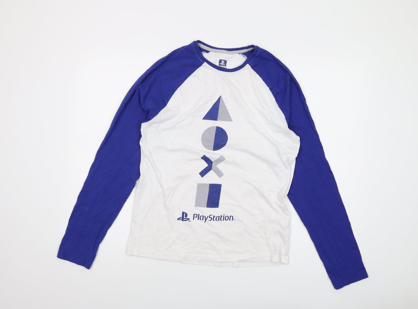 PlayStation Mens White Cotton T-Shirt Size S Crew Neck