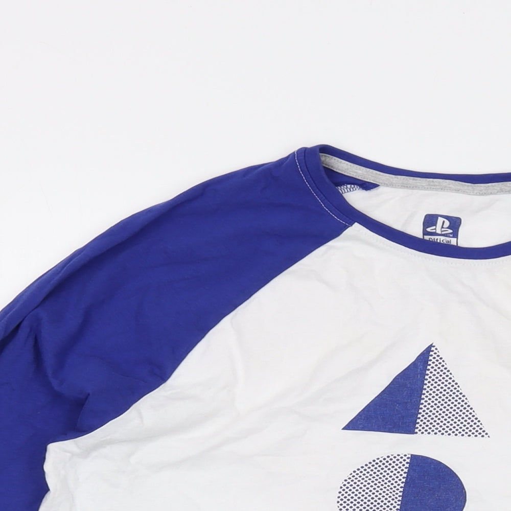 PlayStation Mens White Cotton T-Shirt Size S Crew Neck