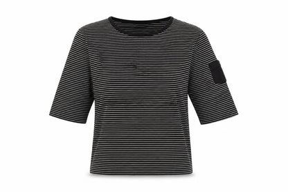 Jones New York Womens Brown Striped Cotton Basic T-Shirt Size M Round Neck