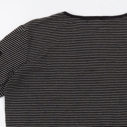 Jones New York Womens Brown Striped Cotton Basic T-Shirt Size M Round Neck