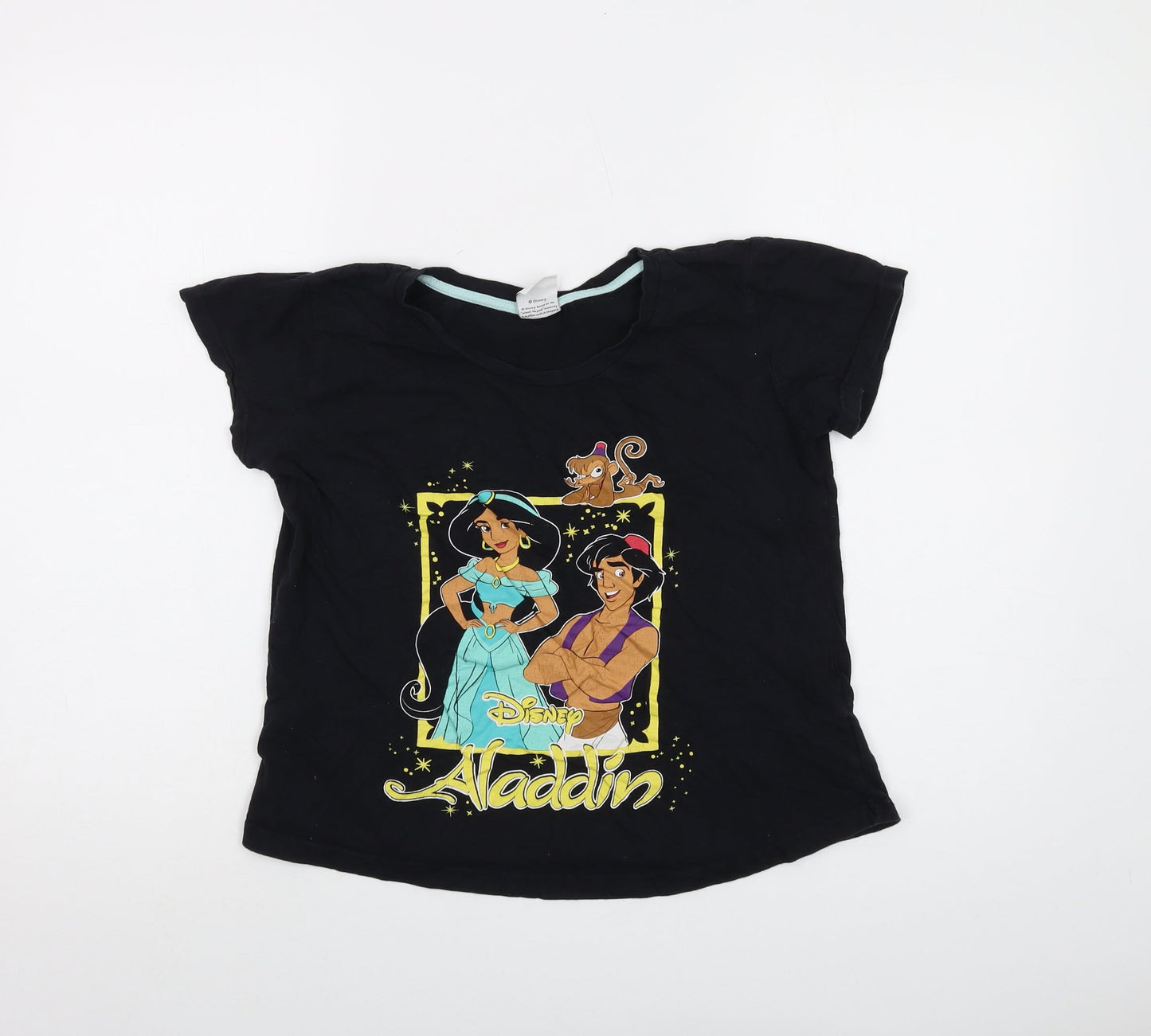 Womens UK Size 8 Disney Black Basic T-Shirt