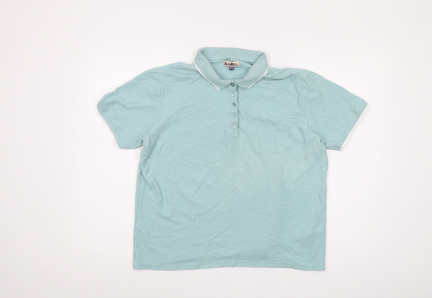 Womens UK Size 16 ARISTA Green Basic Polo