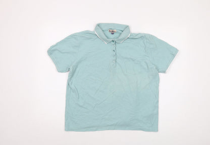 Womens UK Size 16 ARISTA Green Basic Polo