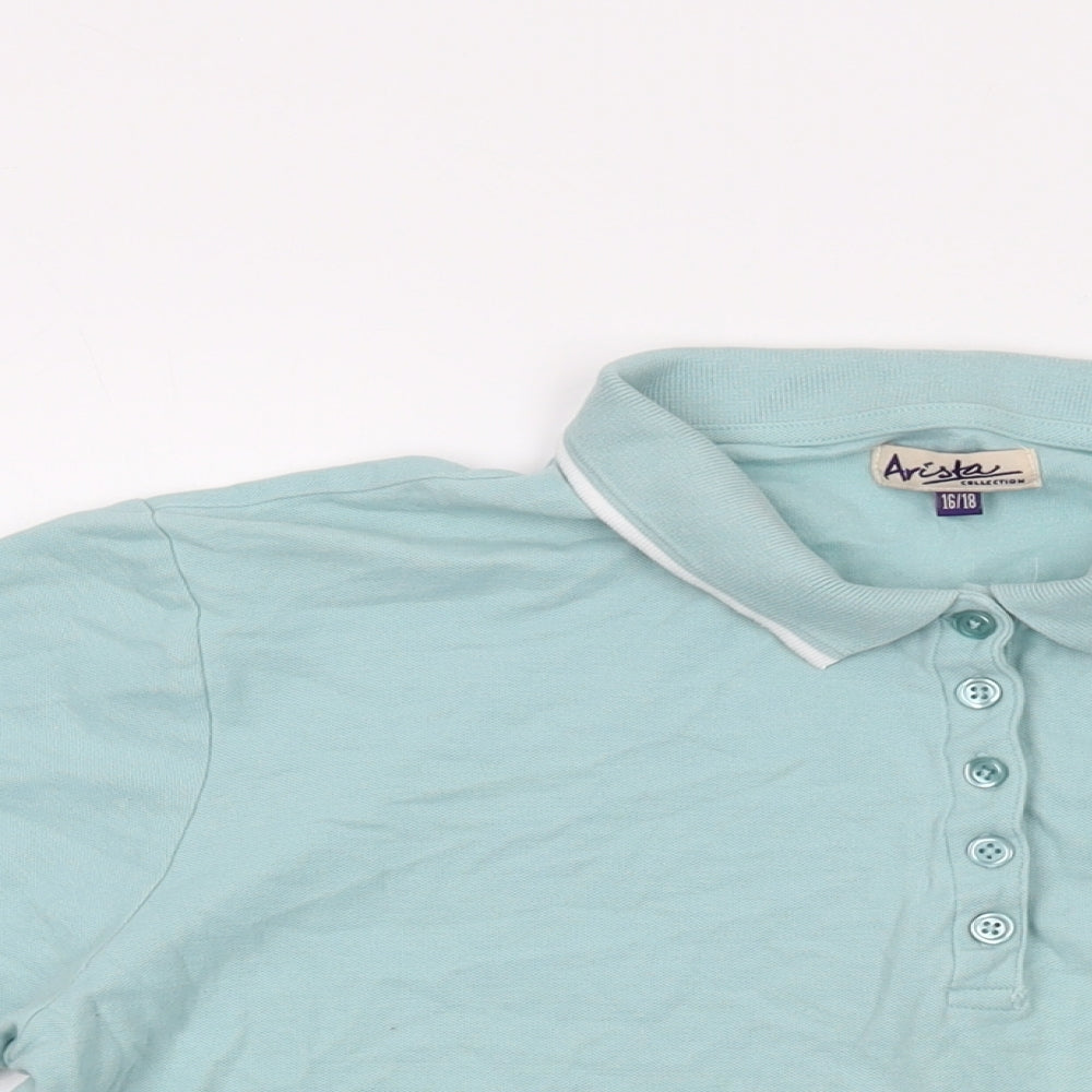 Womens UK Size 16 ARISTA Green Basic Polo
