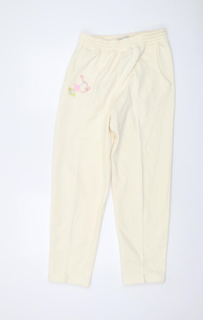 Alice Collins Womens Ivory Polyester Trousers Size S L27 in Regular
