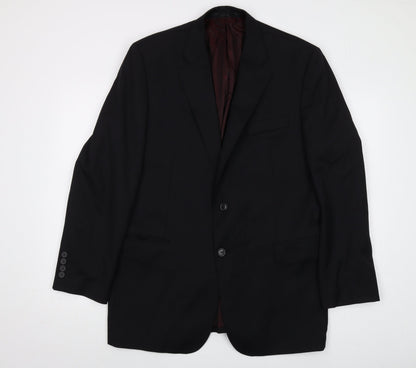 Mens UK Size 46 Reda Regular Black Suit Jacket