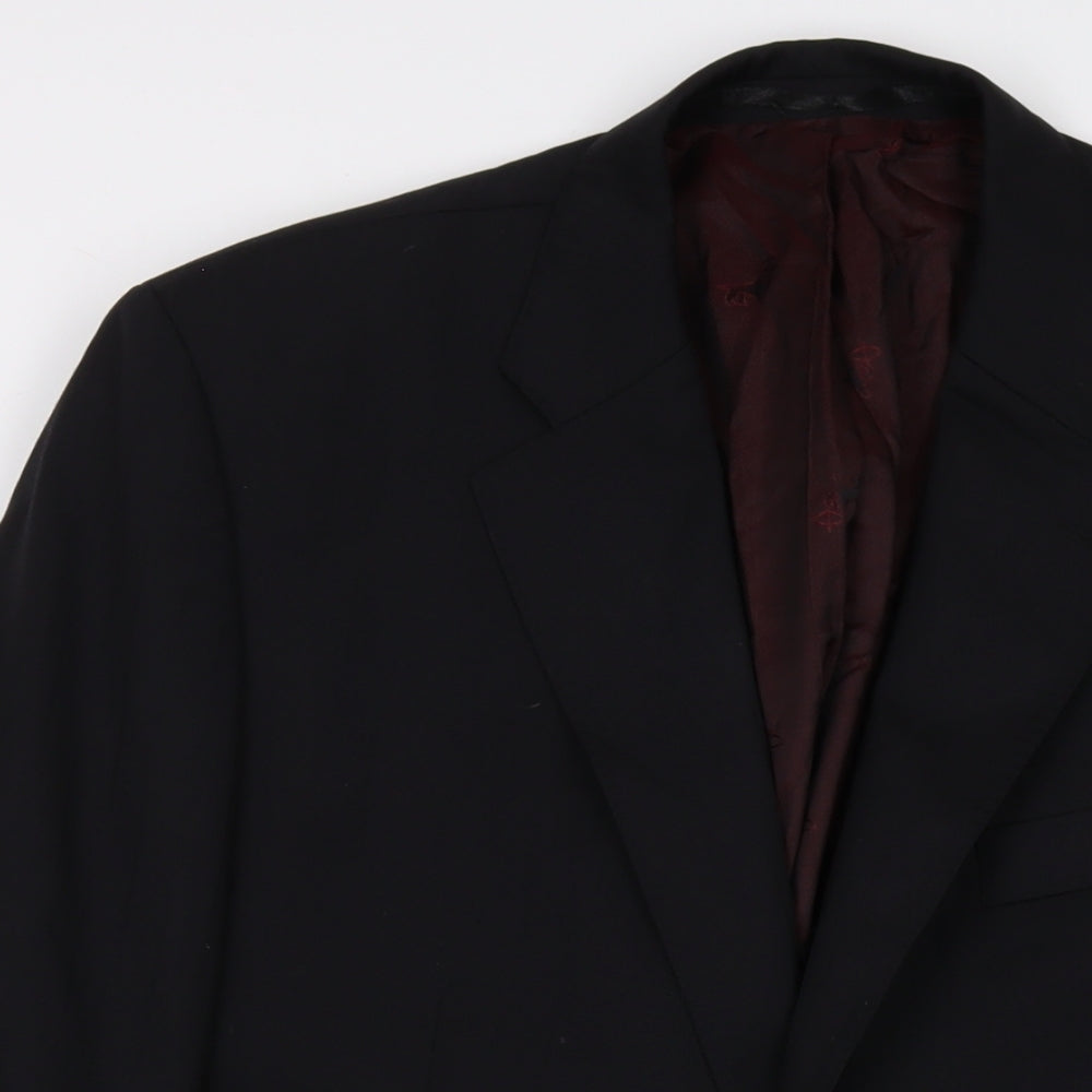 Mens UK Size 46 Reda Regular Black Suit Jacket