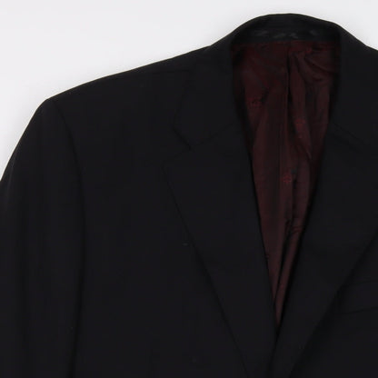 Mens UK Size 46 Reda Regular Black Suit Jacket