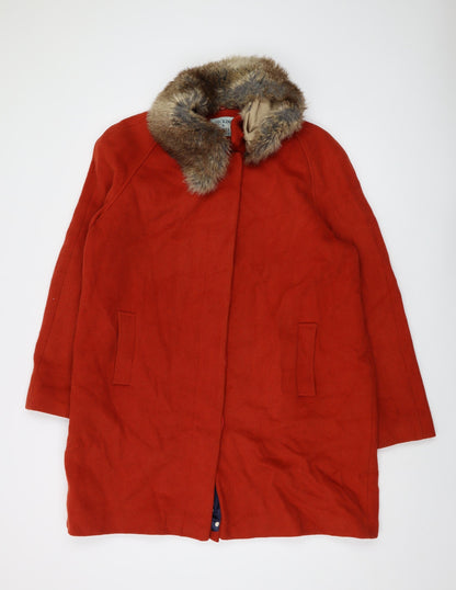 Dickins & Jones Womens Red Overcoat Coat Size 18 Button