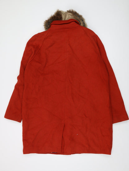 Dickins & Jones Womens Red Overcoat Coat Size 18 Button