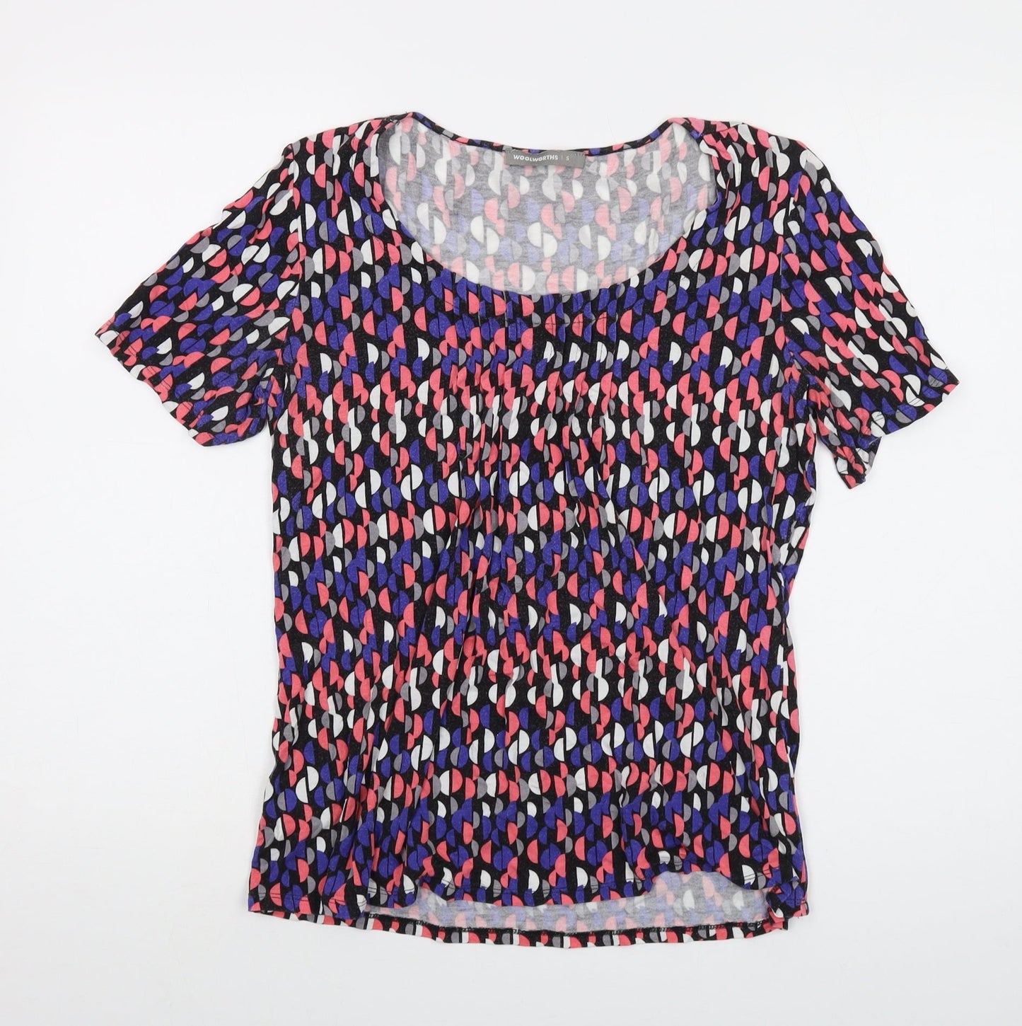 Womens UK Size S Woolworths Multicoloured Basic T-Shirt