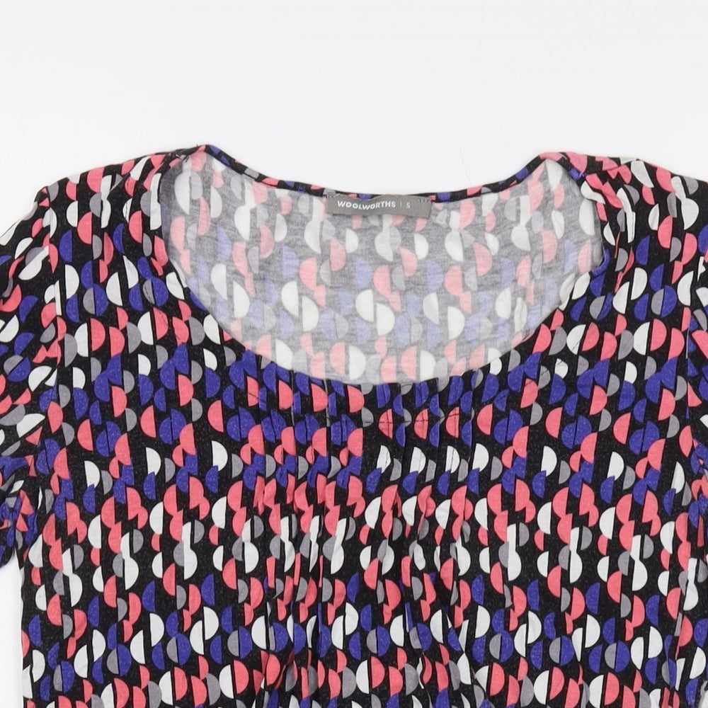Womens UK Size S Woolworths Multicoloured Basic T-Shirt