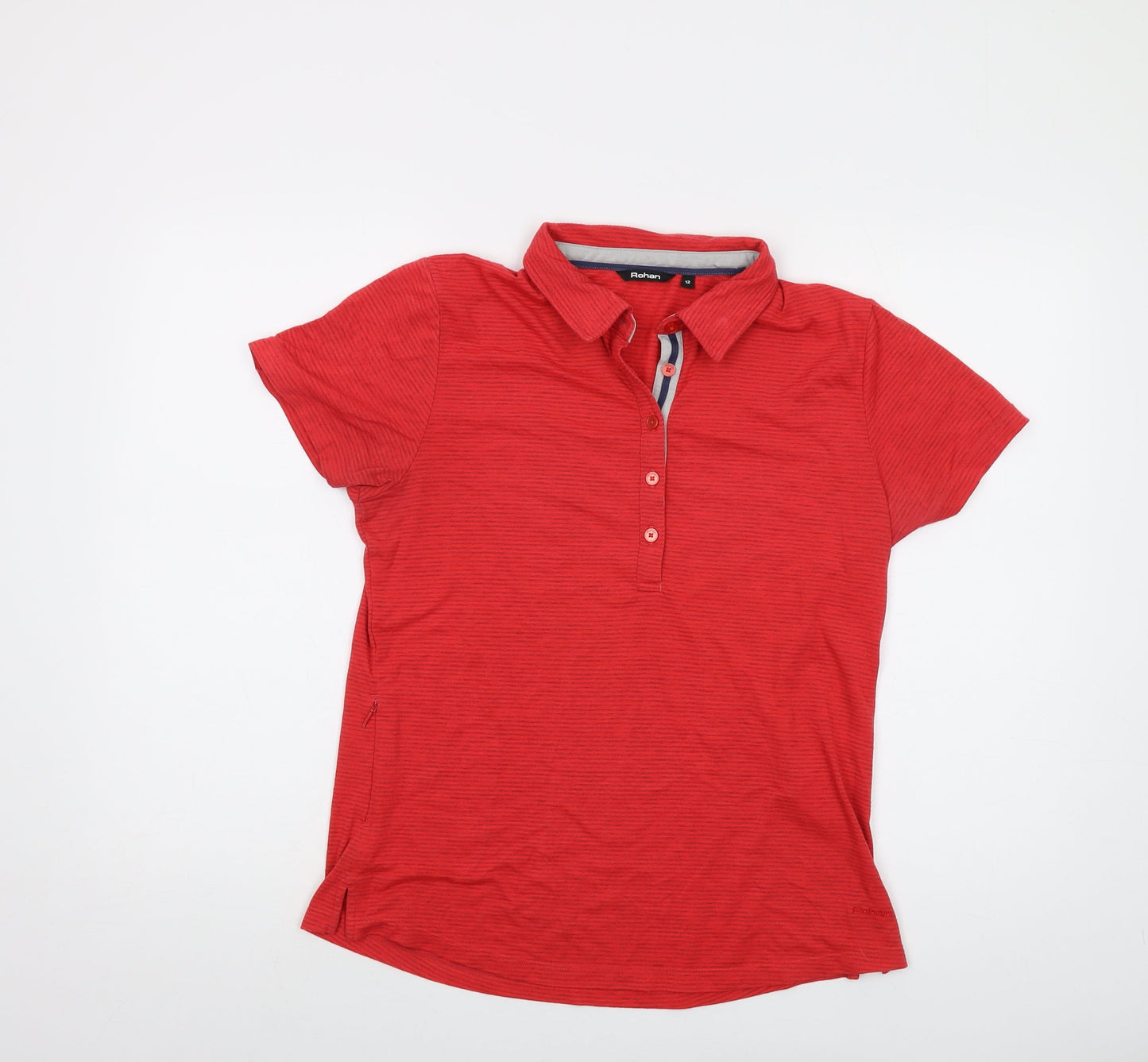 Womens UK Size 12 Rohan Red Basic Polo