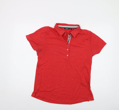 Womens UK Size 12 Rohan Red Basic Polo