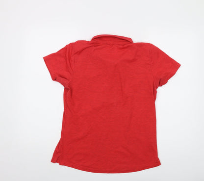 Womens UK Size 12 Rohan Red Basic Polo