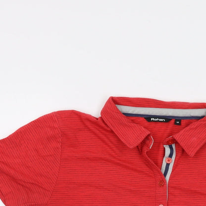 Womens UK Size 12 Rohan Red Basic Polo