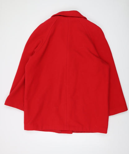 Womens UK Size 16 Classic Red Overcoat