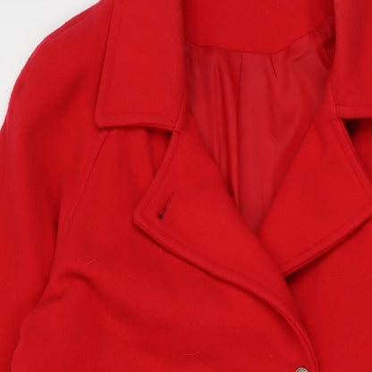 Womens UK Size 16 Classic Red Overcoat