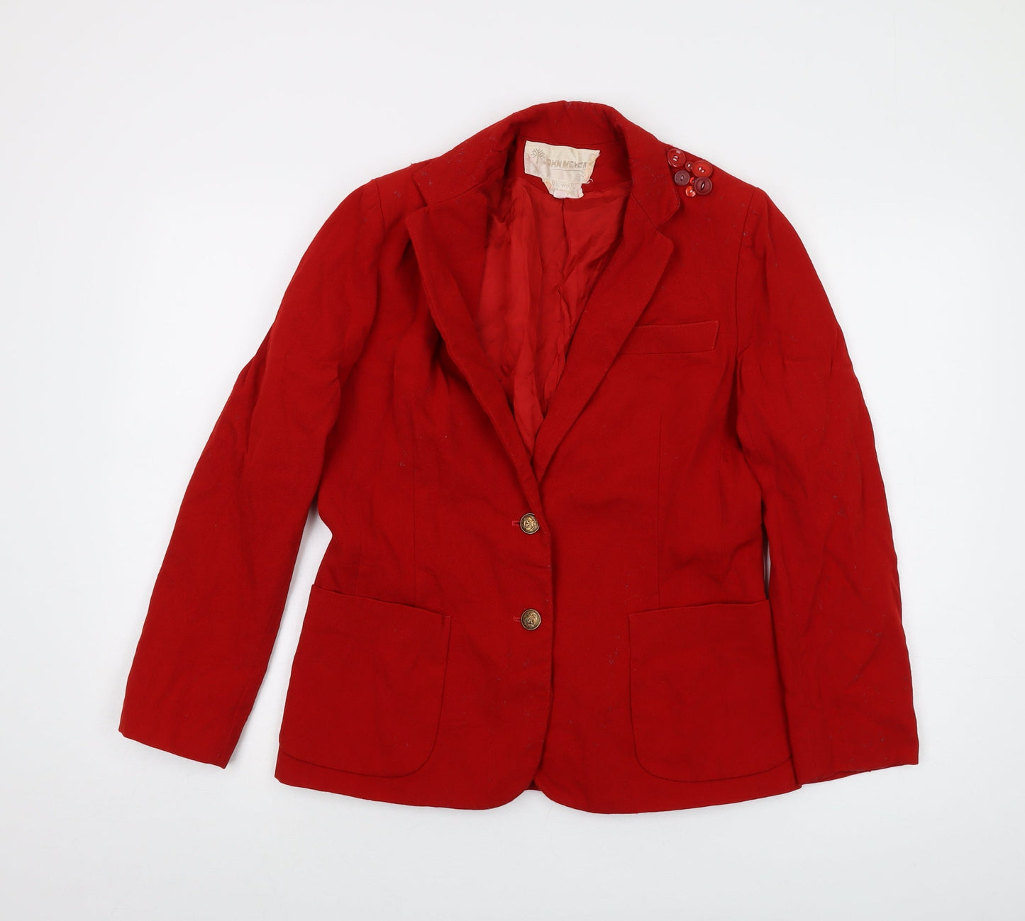 John Meyer Womens Red Jacket Size 12 Button