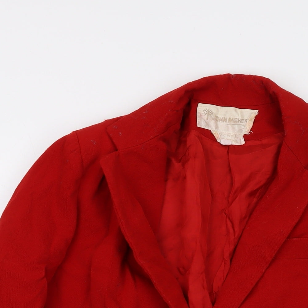 John Meyer Womens Red Jacket Size 12 Button