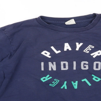 Indigo Girls Blue Cotton Pullover Sweatshirt Size 11-12 Years Pullover