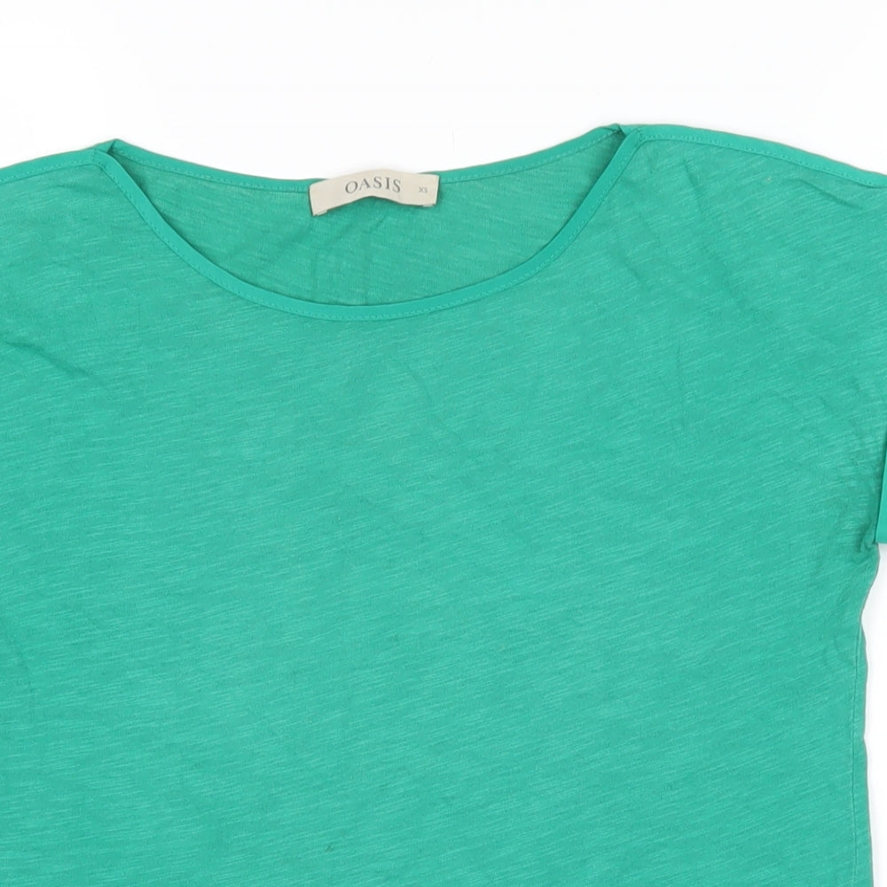 Womens UK Size XS Oasis Green Basic T-Shirt