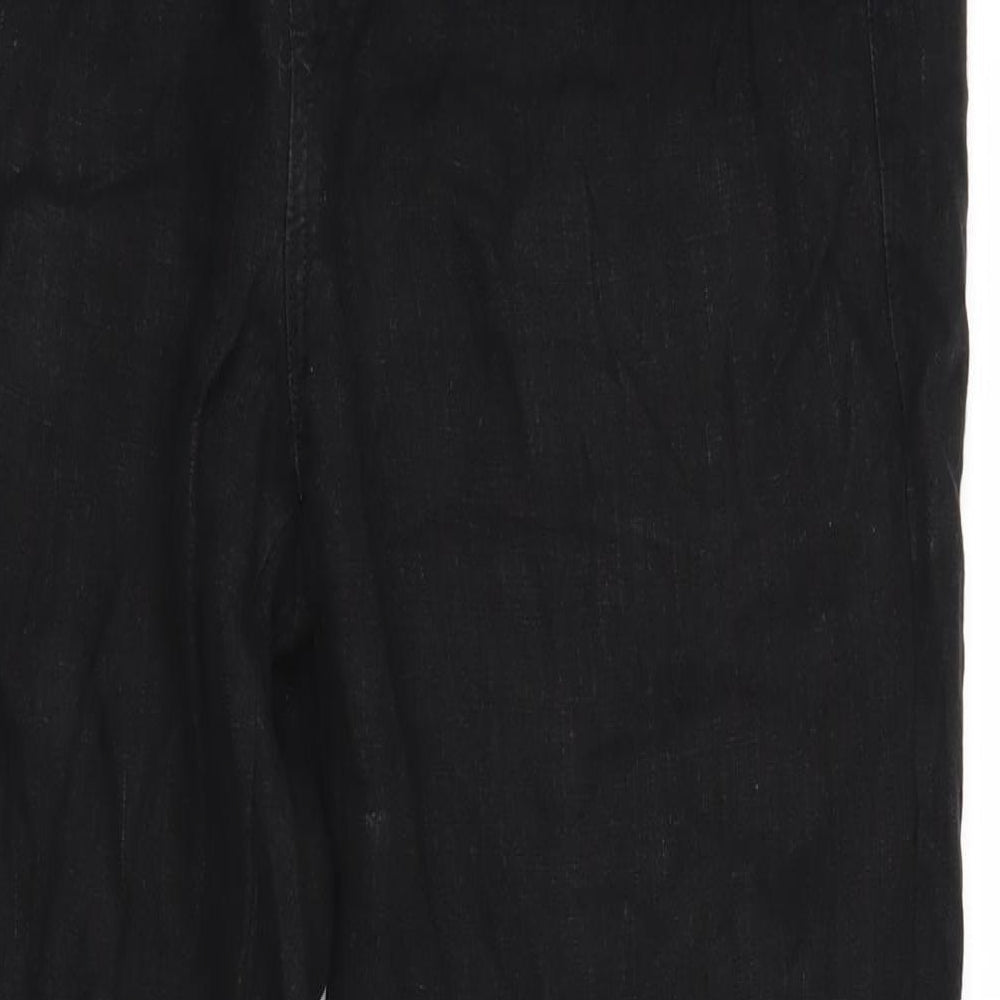Percival Womens Black Cotton Trousers Size 32 L29 in Regular Tie - Elasticated waist