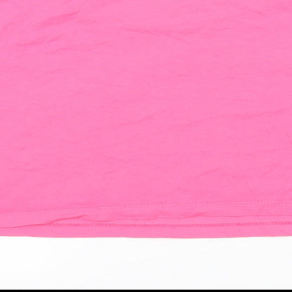 Addidas Womens Pink 100% Cotton Basic T-Shirt Size 10 Round Neck - Cropped