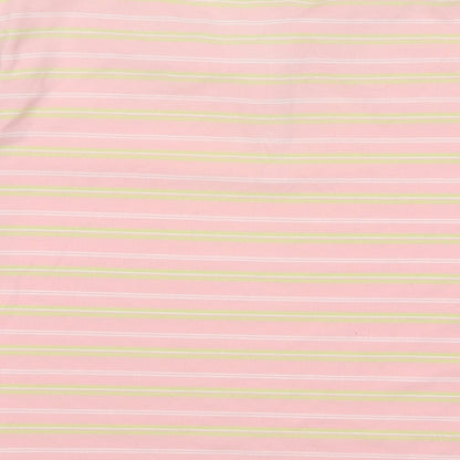 Ethel Austin Womens Pink Striped Polyester Basic Polo Size M Collared