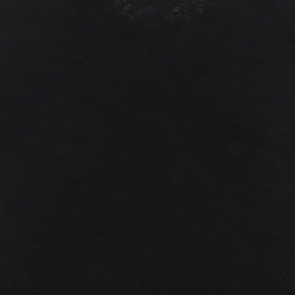 Bonmarché Womens Black Polyester Basic T-Shirt Size 12 Crew Neck - Butterflies